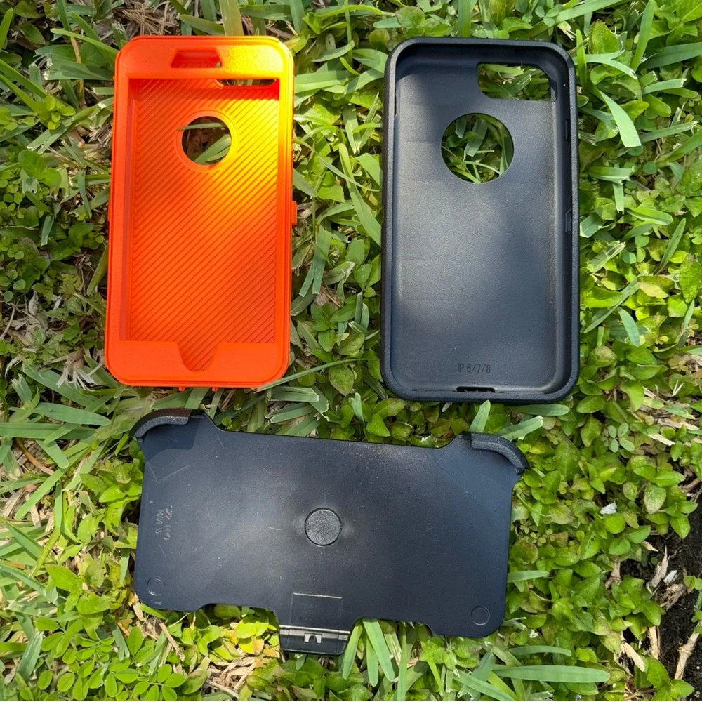 Rugged Black and Orange Phone Case /iPhone 8 plus